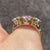 Pink CZ Ornate Trilogy Ring 9ct 9k Yellow Gold - Size U