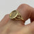 Authentic Chinese Panda Coin 5 Yuan Filigree Ring 10ct 10k Yellow Gold - Size L