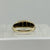 Sapphire & Diamond Carved Boat Ring 9ct 9k Yellow Gold - Size M