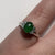 Jadeite & Diamond Ornate Ring Platinum 900 - Size G US 3 3/8