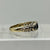 Sapphire & Diamond Carved Boat Ring 9ct 9k Yellow Gold - Size M