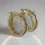 Luxury Italian Hoop Earrings Greek Key Two Tone Design 18ct 18kt Yellow Gold