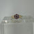 Ruby & Diamond Daisy Flower Cluster Ring 9ct 9k Yellow Gold  - Size N