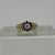 Sapphire & Diamond Daisy Flower Cluster Ring 9ct 9k Yellow Gold - Size K 1/2