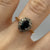 Sapphire & Diamond Halo Cluster Ring 18ct 18k Yellow Gold  - Size N