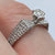 Retro Diamond Solitaire Hammered Ring 18ct 18k White Gold  - Size N