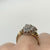 Diamond .25ct Cluster Croissant Shoulders Ring 9k 9ct Yellow Gold - Size L 1/2