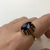 Retro Amethyst Brutalist Style Cocktail Ring 9ct 9k Yellow Gold - Size N