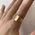 Signet Ring With CZ Cluster 18ct 18k Yellow Gold - Size Q