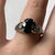 Green Tourmaline Solitaire Detailed Shoulder Ring 9ct 9k White Gold - Size N