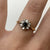 Diamond .15ct & Sapphire Daisy Flower Ring 18k 18ct Yellow Gold - Size K