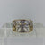 Diamond Two Tone Gold Patterned Ring 9ct 9k Yellow Gold - Size P