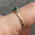 Blue Topaz & Diamond Heart Cut Twist Ring 9ct 9k Yellow Gold - Size M