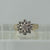 Diamond Cluster Thick Shoulder Daisy Flower Ring 9ct 9k Yellow Gold - Size L