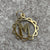 M Initial Pendant With Scalloped Frame 9ct 9k Yellow Gold