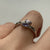 Pear Cut Iolite & Diamond Bypass Ring White Gold 9ct 9k - Size L