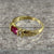 Ruby Lab Created & Natural Diamond Ring 18ct Yellow Gold - Size K