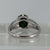 Green Tourmaline Solitaire Detailed Shoulder Ring 9ct 9k White Gold - Size N