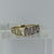 MUM Cubic Zirconia Curb Link Shoulder Ring 9ct 9k Yellow Gold - Size U