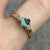 Blue Topaz Diamond Accent Ring 9ct 9k Yellow Gold - Size P