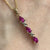 Ruby & Diamond Bar Drop Pendant 9ct 9k Yellow Gold