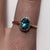 Antique Blue Zircon & Diamond Platinum Set Ring 18ct 18k Yellow Gold - Size O