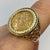 Half 1/2 Sovereign Filigree Ring 9ct 9k Yellow Gold - Size R