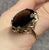 Smoky Quartz Ornate Ring 9ct 9k Yellow Gold - Size T