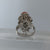 Coral Cabochon Bespoke Ornate Ring 18k 18ct White Gold - Size J