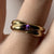 Amethyst Solitaire Flush Set Twist Band Ring 9ct 9k Yellow Gold - Size L 1/2