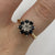 Sapphire & Diamond Daisy Flower Cluster Ring 9ct 9k Yellow Gold - Size N