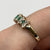 Marquise Emerald & Diamond Cluster Band Ring 9ct Yellow Gold - Size Q