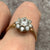 CZ Daisy Flower Cluster Ring 9ct 9k Yellow Gold - Size R