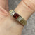 Garnet Diamond .75ct Princess Textured Band Ring 9ct 9k Yellow Gold - Size V