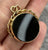 Onyx & Bloodstone Antique Round Swivel Fob Pendant 9ct 9k Yellow Gold