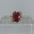 Oval Ruby & White Sapphire Ornate Cocktail Ring 18ct 18k Yellow Gold - Size N