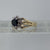 Sapphire & Diamond Daisy Open Shoulder Ring 9ct 9K Yellow Gold - Size M 1/2