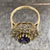 Iolite & CZ Ornate Cluster Ring 9ct 9k Yellow Gold - Size T