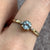 Aquamarine & Diamond Ring 9ct 9k Yellow Gold - Size Q