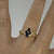 Marquise Cut Sapphire & Diamond Twist Dress Ring 9ct 9k Yellow Gold - Size L 1/2