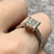 Diamond .33ct Square Cluster Engagement Ring 9ct 9k White Gold - Size P