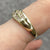 CZ Channel Set Twist Crossover Ring 9ct 9k Yellow Gold - Size O