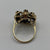 Garnet Daisy Flower Ornate Baroque Cluster Ring 9ct 9k Yellow Gold - Size N