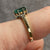 Emerald & Diamond Accent Ring 9ct 9k Yellow Gold - Size N