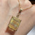 Banded Multi Colour Fluorite Emerald Cut Pendant 9ct 9k Yellow Gold