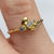 Dainty Bird Foliate Marquise Cut CZ Ring 18ct 18k Yellow Gold  - Size J