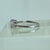 Pink & White CZ Square Triangle Trilogy Ring 9ct 9k White Gold  - Size N 1/2