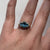 Blue Topaz Trilogy & Diamond Halo Ring 18ct Yellow Gold  - Size K