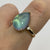 Moonstone Pear Cut Teardrop Diamond Accent Ring 9ct 9k Yellow Gold - Size N