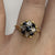 Sapphire & Diamond Daisy Flower Ring 18ct 18K Yellow Gold - Size K